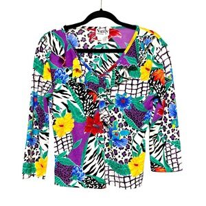 Vintage Vanity Y2K‎ Whimsigoth Top Womens Sz L Dopamine Dressing Art Girl Funky